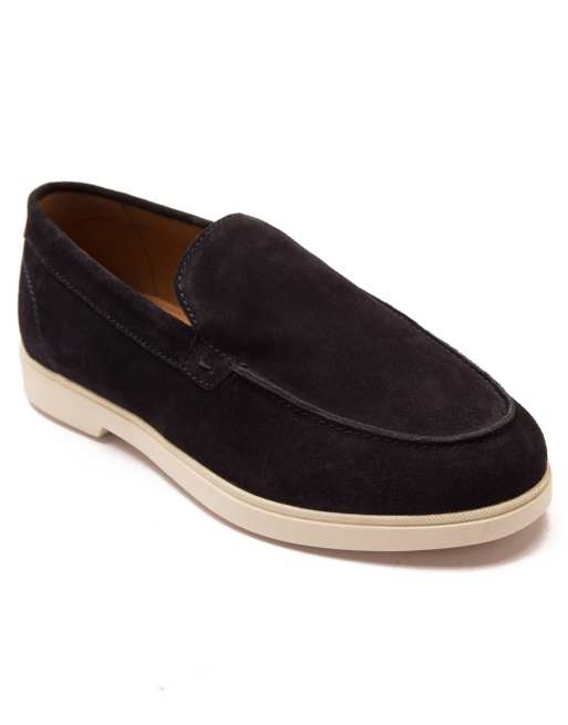 THOMAS CRICK 'FENWAY' men's suede leather slip-on casual loafer shoes in universe suede, 2 of 4