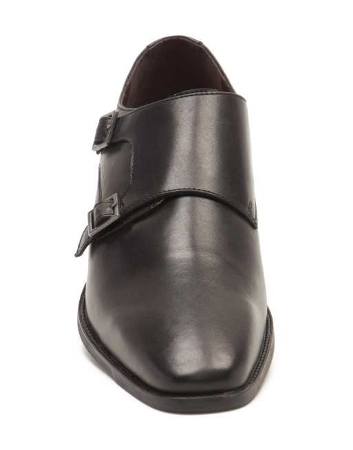 THOMAS CRICK FETZ twin strap monk formal leather shoe in black , 2 of 4