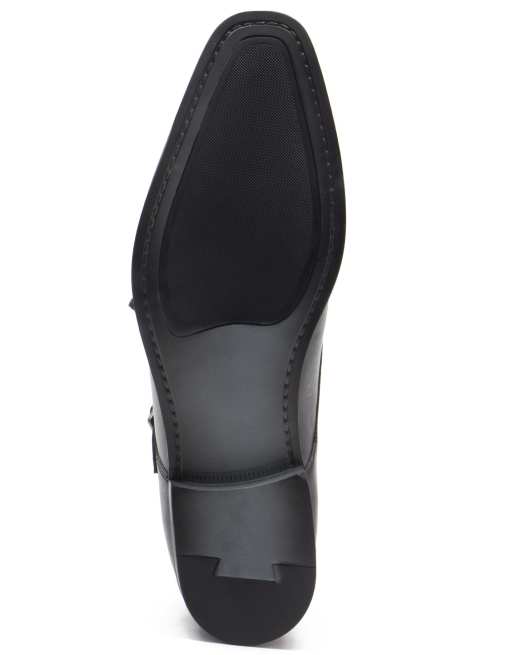 THOMAS CRICK FETZ twin strap monk formal leather shoe in black , 3 of 4