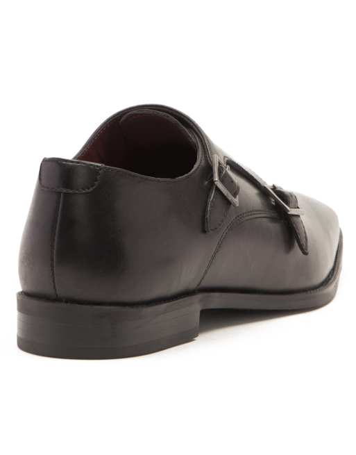 THOMAS CRICK FETZ twin strap monk formal leather shoe in black , 4 of 4
