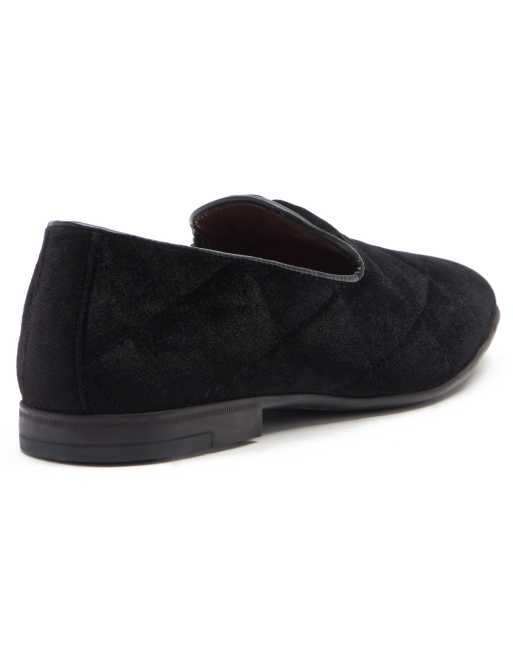 THOMAS CRICK GAMBLE velvet loafers slip on leather shoes in black , 3 of 4