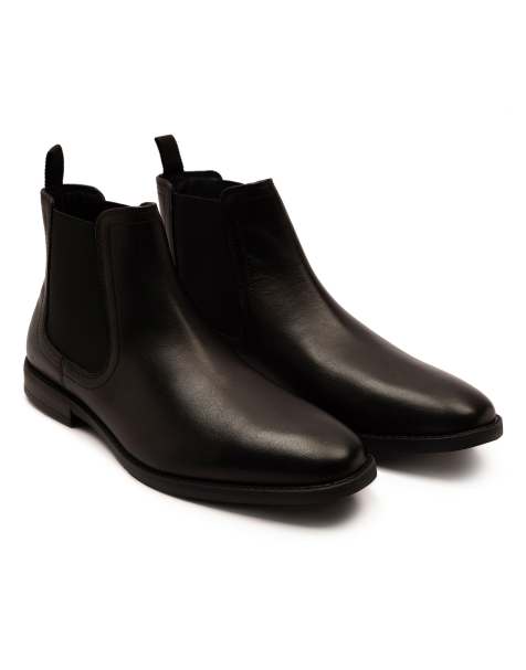 Thomas Crick Griffin leather chelsea boot in black - view 1