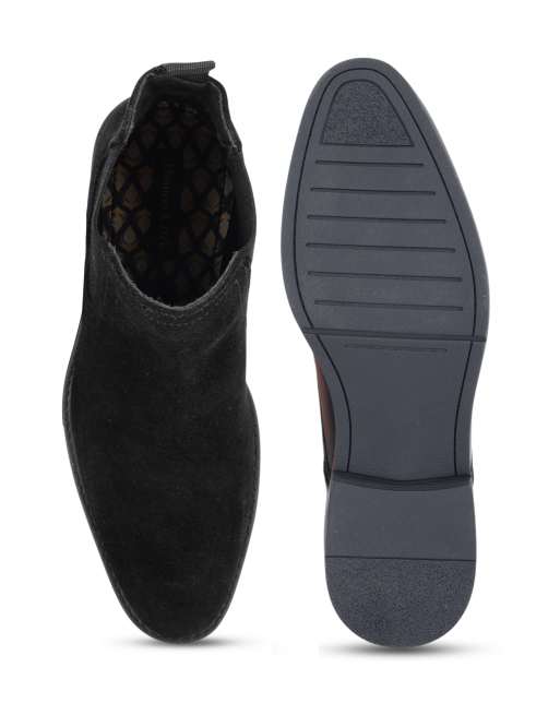 Thomas Crick Griffin suede leather chelsea boot in black suede, 3 of 4