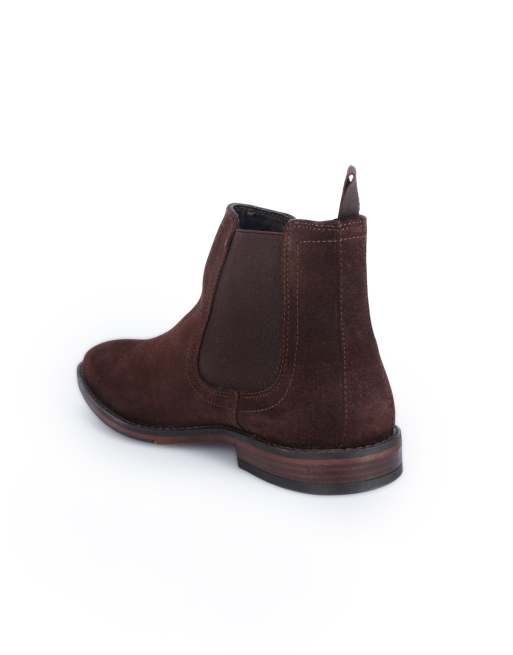 Thomas Crick Griffin suede leather chelsea boot in brown, 2 of 4