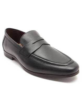 Thomas Crick harley loafer leather slip-on loafer shoes in black | ASOS