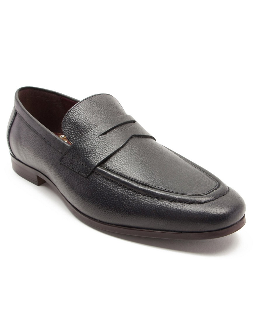 Thomas Crick harley loafer leather slip-on loafer shoes in black