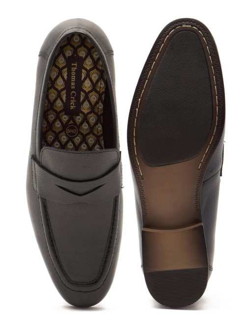THOMAS CRICK HARLEY loafer leather slip-on loafer shoes in black , 3 of 4