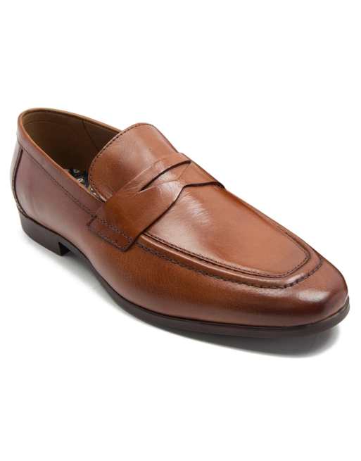 THOMAS CRICK HARLEY loafer leather slip-on loafer shoes in tan 