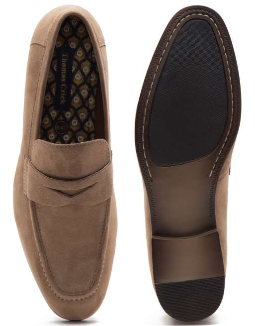 THOMAS CRICK HARLEY loafer suede leather slip-on loafer shoes in light brown , 3 of 4