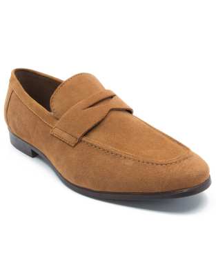  HARLEY loafer suede leather slip-on loafer shoes in light stone 
