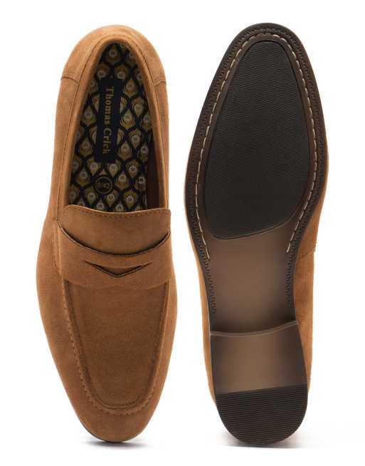 THOMAS CRICK HARLEY loafer suede leather slip-on loafer shoes in light stone , 2 of 4