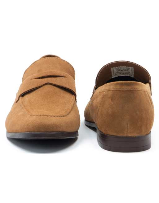 THOMAS CRICK HARLEY loafer suede leather slip-on loafer shoes in light stone , 4 of 4