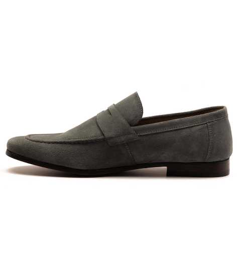 Thomas Crick 'harley' loafer suede leather slip-on loafer shoes in oceano suede - view 1