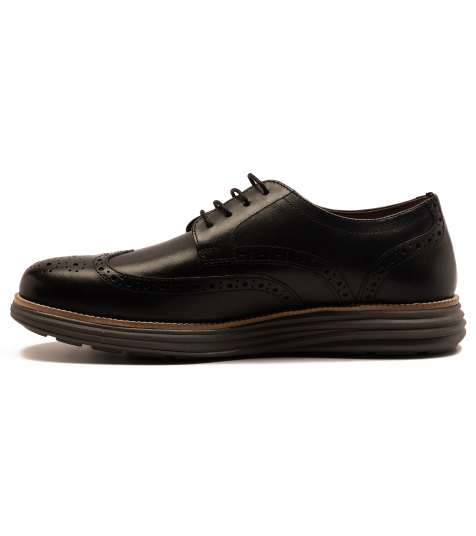 Thomas Crick 'harrington' men's derby brogue casual leather lace up shoe in black - view 1