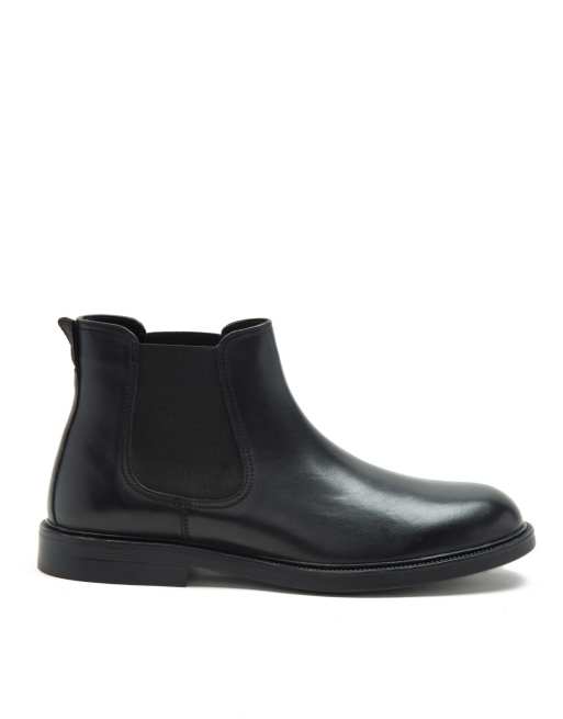 Thomas Crick ladd formal chelsea leather boots in black | ASOS