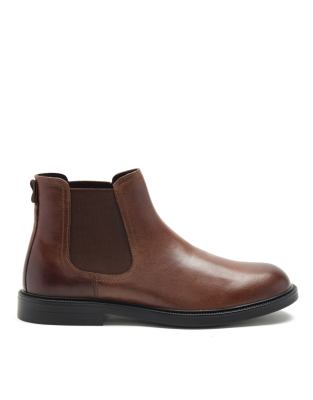 Thomas Crick ladd formal chelsea leather boots in wood | ASOS