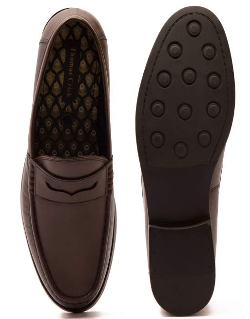 THOMAS CRICK 'LAKELAND' men's slip-on formal leather loafer shoes in brown , 4 of 4