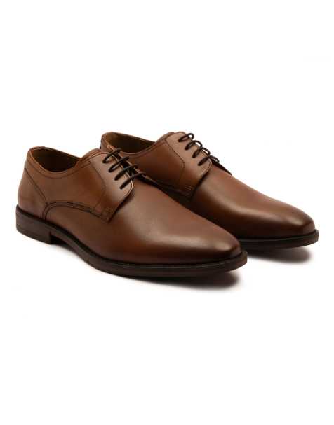 Thomas Crick Lanner leather formal derby shoes in tan - view 1