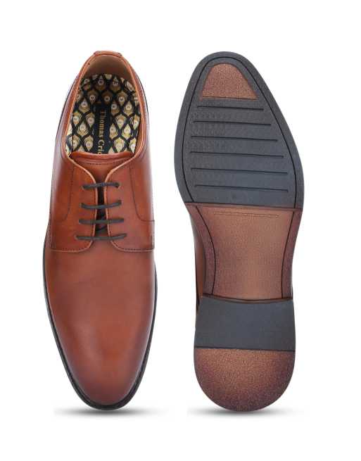 Thomas Crick Lanner leather formal derby shoes in tan, 3 of 4