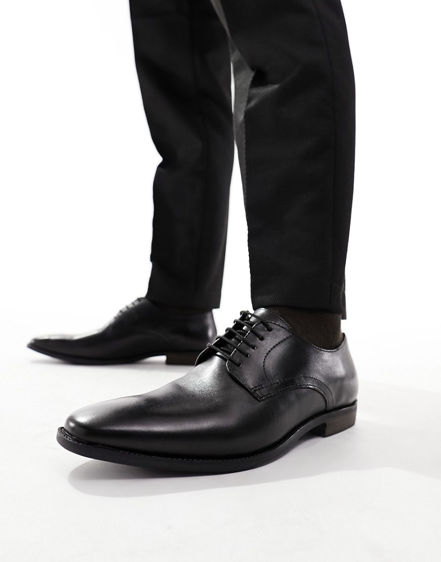 Thomas Crick Leather Oxford Lace Up Shoes In Black