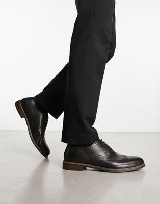Thomas Crick leather formal brogues in black