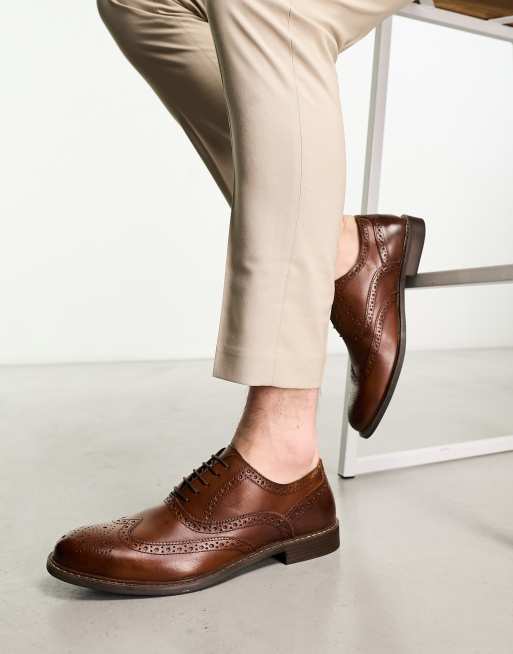 Asos leather brogues online