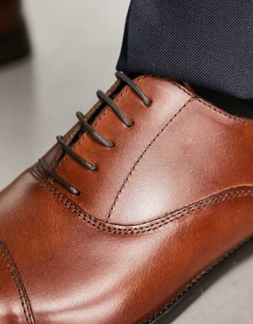Thomas Crick - Leren oxford schoenen met veters in lichtbruin, 2 van 4