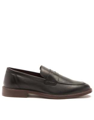 Lucas - Elegante Loafer zum Hineinschlüpfen aus Leder in Schwarz Schwarz 42