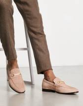 ASOS DESIGN loafers in light pink suede with white sole | ASOS