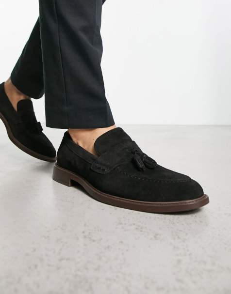 Thomas Crick - Mocassins en daim avec pampilles - Noir - view 1