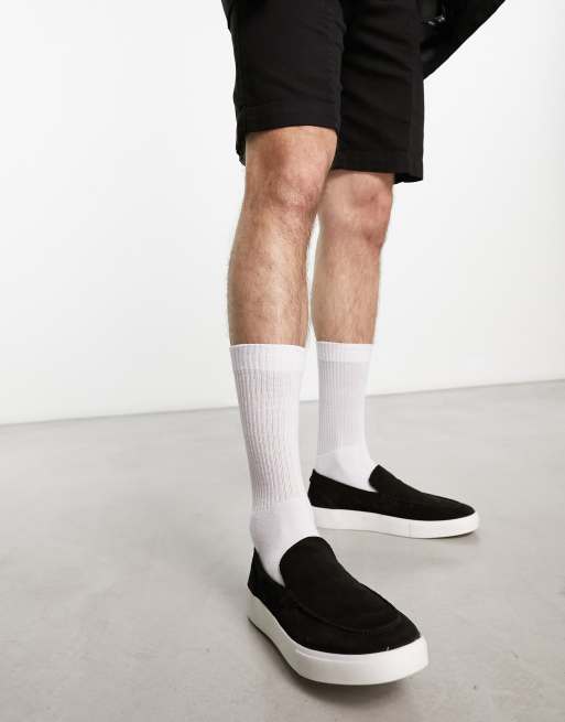 Thomas Crick - Mocassins en daim - Noir 