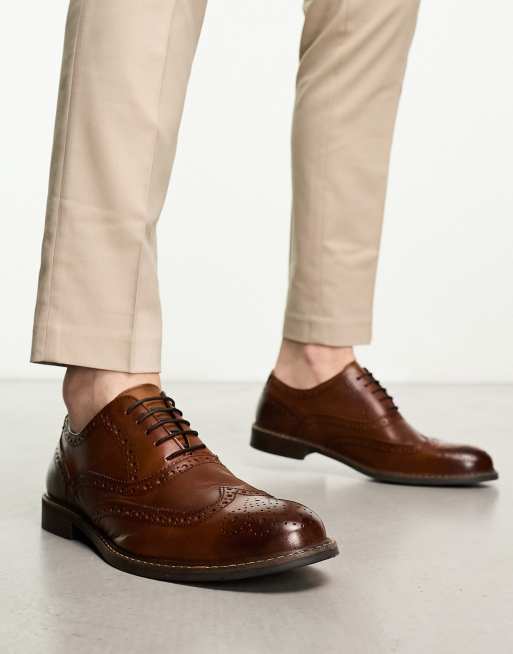 Thomas Crick - Nette leren brogues in bruin
