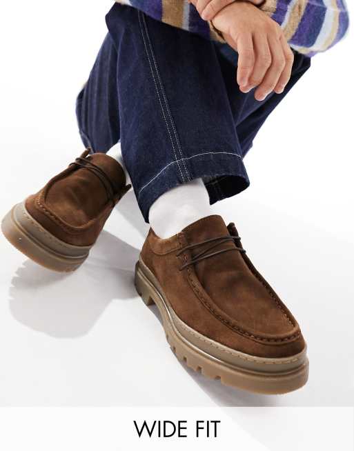 Thomas Crick - Pointure large - Mocassins chunky en daim - Marron