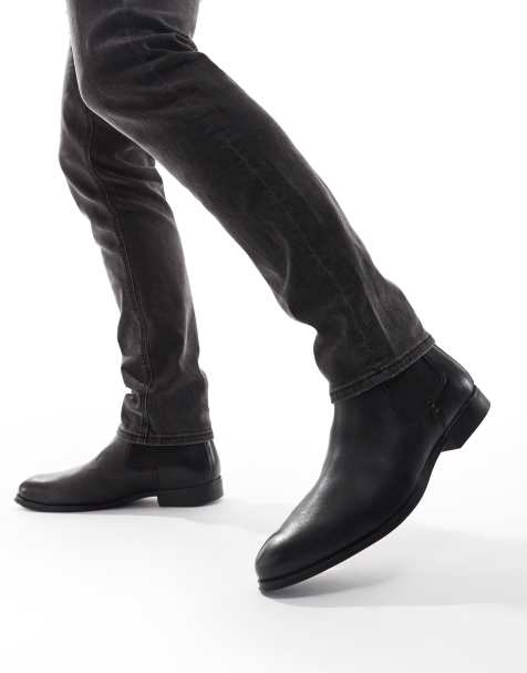 THOMAS CRICK REGGIE formal leather chelsea zip boots in black - view 1