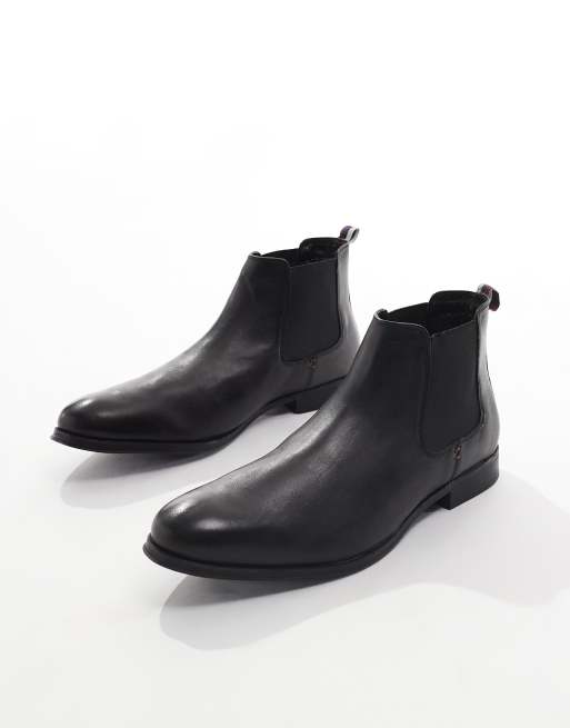 THOMAS CRICK REGGIE formal leather chelsea zip boots in black , 3 of 4