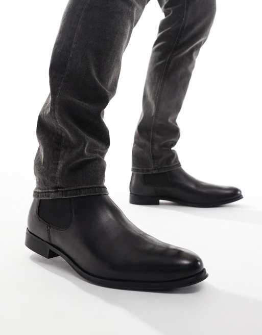 THOMAS CRICK REGGIE formal leather chelsea zip boots in black , 4 of 4
