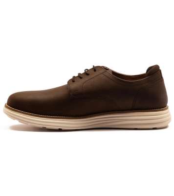  'scott' men's casual lace-up leather trainer shoe in dark brown