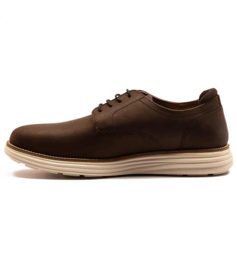 Thomas Crick 'scott' men's casual lace-up leather trainer shoe in dark brown - view 1