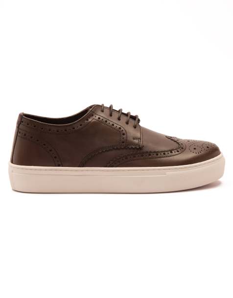 THOMAS CRICK 'TINDALE' Men's Derby Casual Leather Lace Up Brogue Shoes - view 1