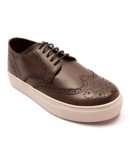 THOMAS CRICK 'TINDALE' Men's Derby Casual Leather Lace Up Brogue Shoes, 2 of 4