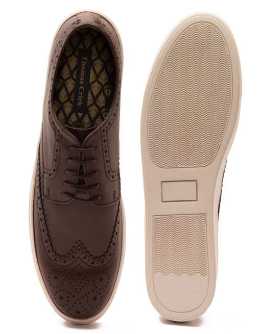 THOMAS CRICK 'TINDALE' Men's Derby Casual Leather Lace Up Brogue Shoes, 4 of 4