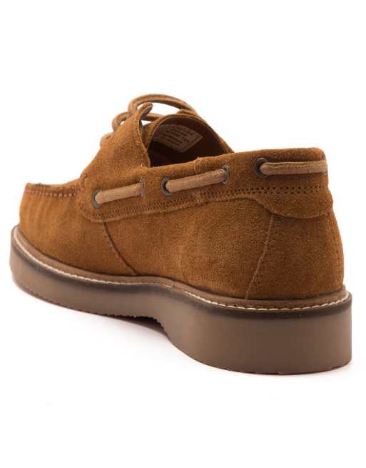 Thomas crick 'TRIGGS' men's suede casual lace-up boat shoes in tan suede, 3 of 4