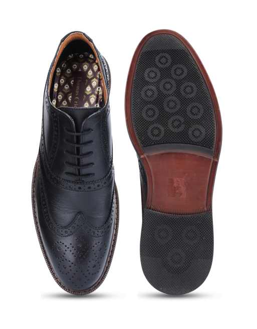 THOMAS CRICK 'WALDEW' men's leather oxford formal lace-up shoes in black , 3 of 4