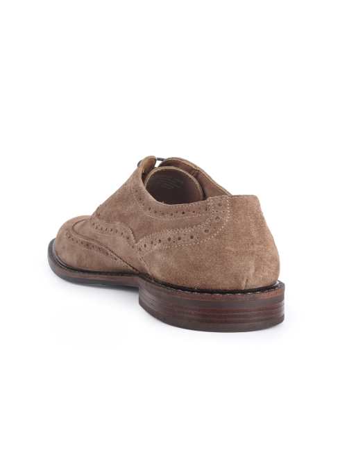 Thomas Crick 'waldew' men's leather oxford formal lace-up shoes in mink suede, 3 of 4
