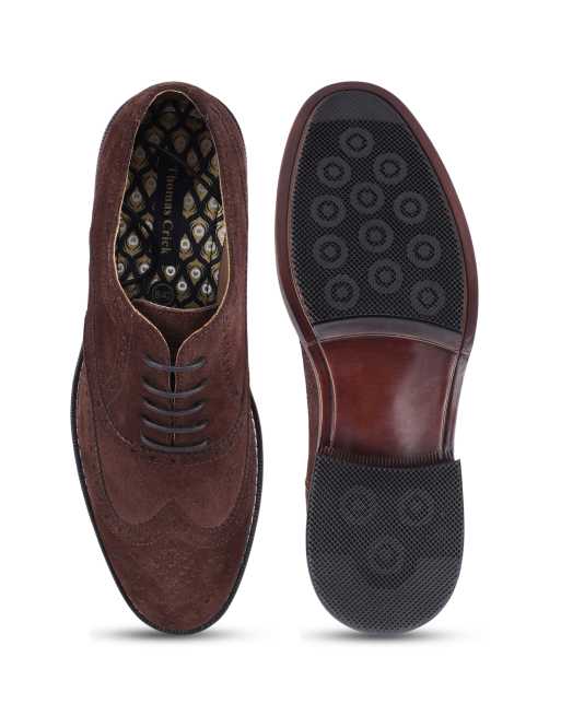 Thomas Crick Waldew' men's suedeleather oxford formal lace-up shoes in chocolate suede, 3 of 4