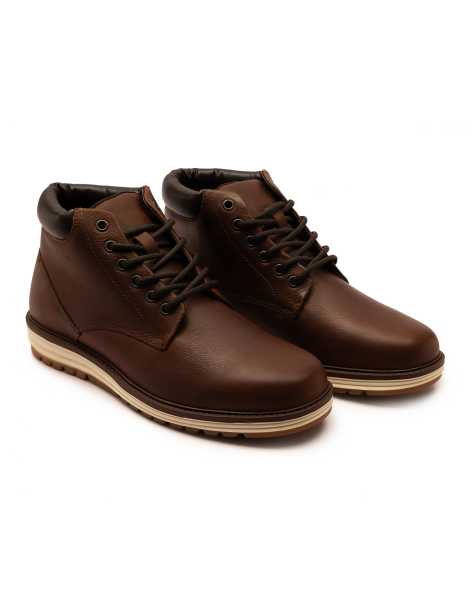 Thomas Crick Wells leather chukka lace-up boots in wood - view 1