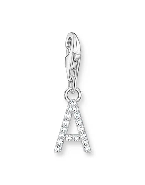 Thomas Sabo – „A“-Buchstabenanhänger aus 925er Sterlingsilber mit weißen Schmucksteinen - view 1