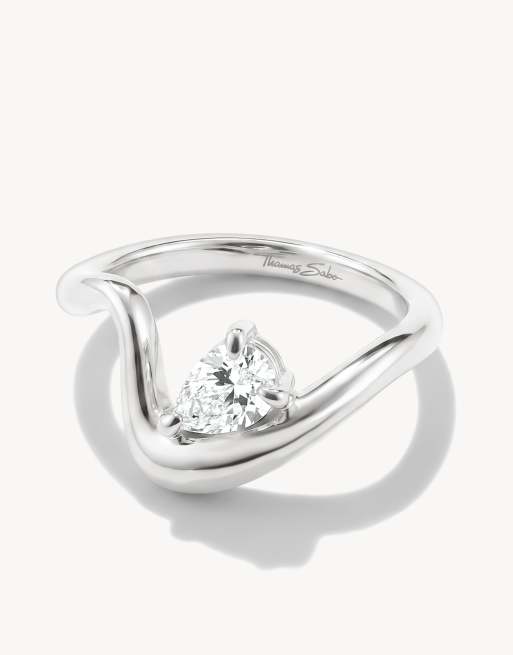 Thomas Sabo anello con zirconi bianchi a goccia in argento, bianco, 2 di 4