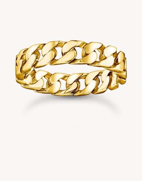 Thomas Sabo - Anello placcato oro con maglie a catenina - view 1