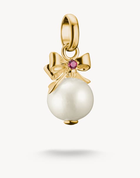 Thomas Sabo – Anhänger im Weihnachtsbaumkugel-Design in Gold und Weiß - view 1
